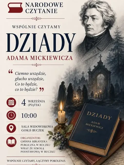Narodowe Czytanie 2026 w Buczku – wspólne czytanie „Dziadów”