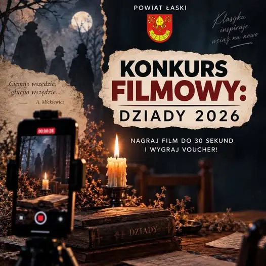 Konkurs filmowy z okazji Narodowego Czytania 2026 w Powiecie Łaskim