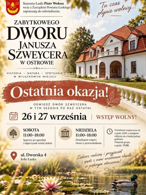 Pożegnanie sezonu w Dworze Szweycera – ostatni weekend z otwartymi drzwiami